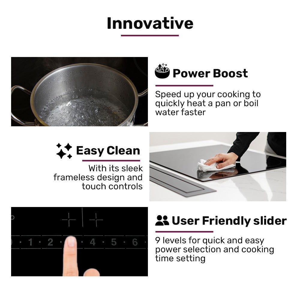 60cm 4 Zone Induction Cooktop, 6800W Electric, Touch Controls - Appliances > Kitchen Appliances > Cooktops & Stoves - Rivercity House & Home Co. (ABN 18 642 972 209) - Affordable Modern Furniture Australia