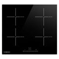 EuroChef 60cm 4 Zone 6800W Induction Cooktop with Touch Controls - Black