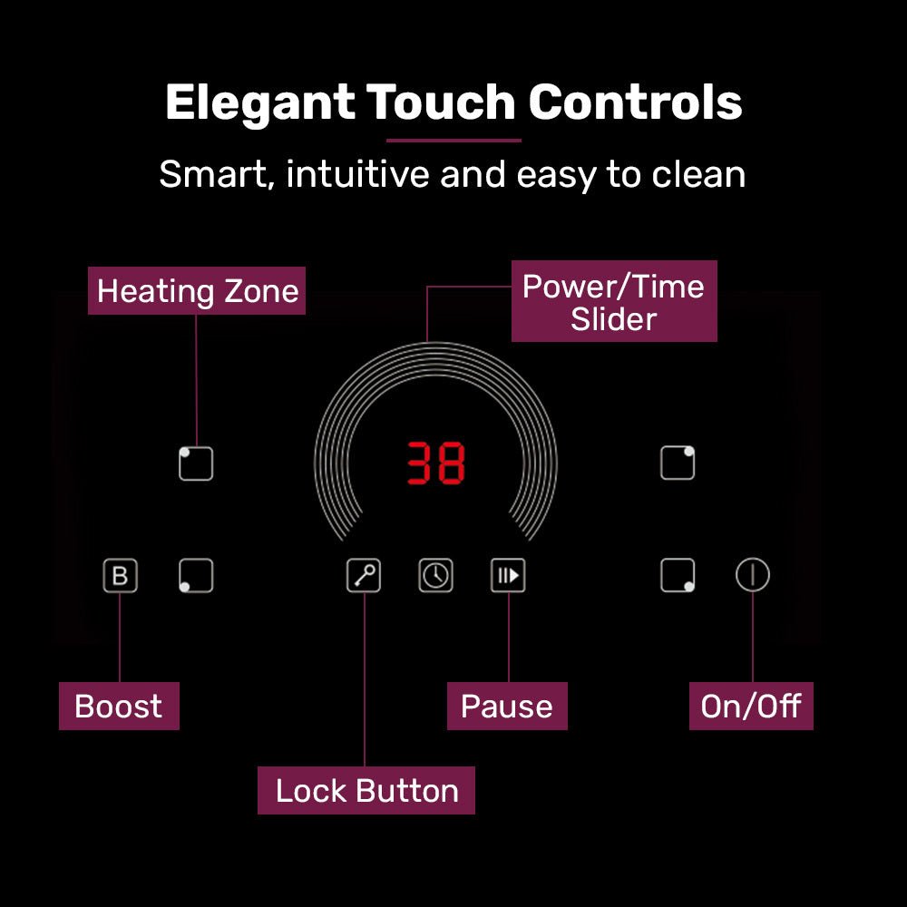 60cm 4 Zone Induction Cooktop, 7200W Electric, FlexZone Function, Touch Controls - Appliances > Kitchen Appliances > Cooktops & Stoves - Rivercity House & Home Co. (ABN 18 642 972 209) - Affordable Modern Furniture Australia