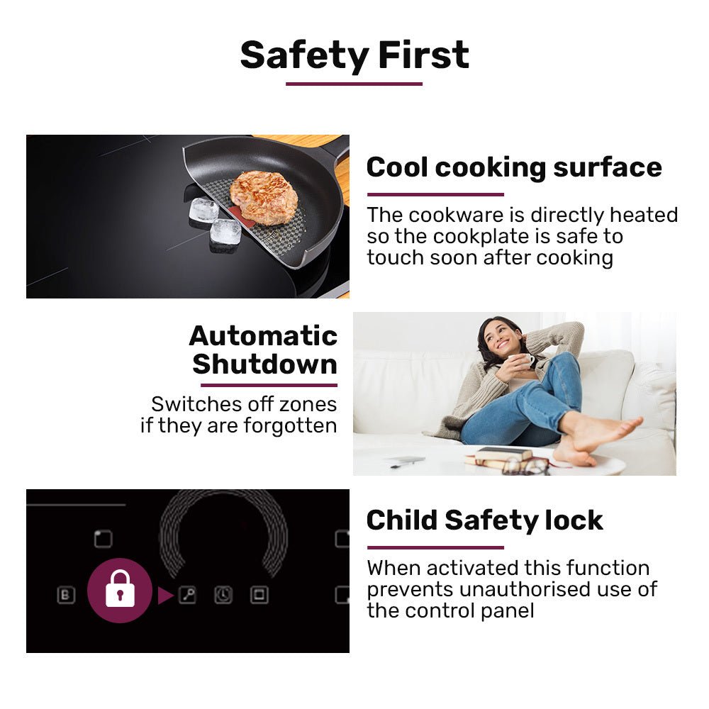 60cm 4 Zone Induction Cooktop, 7200W Electric, FlexZone Function, Touch Controls - Appliances > Kitchen Appliances > Cooktops & Stoves - Rivercity House & Home Co. (ABN 18 642 972 209) - Affordable Modern Furniture Australia