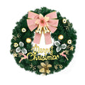 60CM Christmas Wreath Garland with Flowers and Baubles - Green