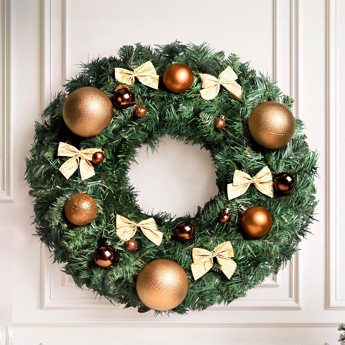 60cm Christmas Wreath - Green - Rivercity House & Home Co. (ABN 18 642 972 209) - Affordable Modern Furniture Australia