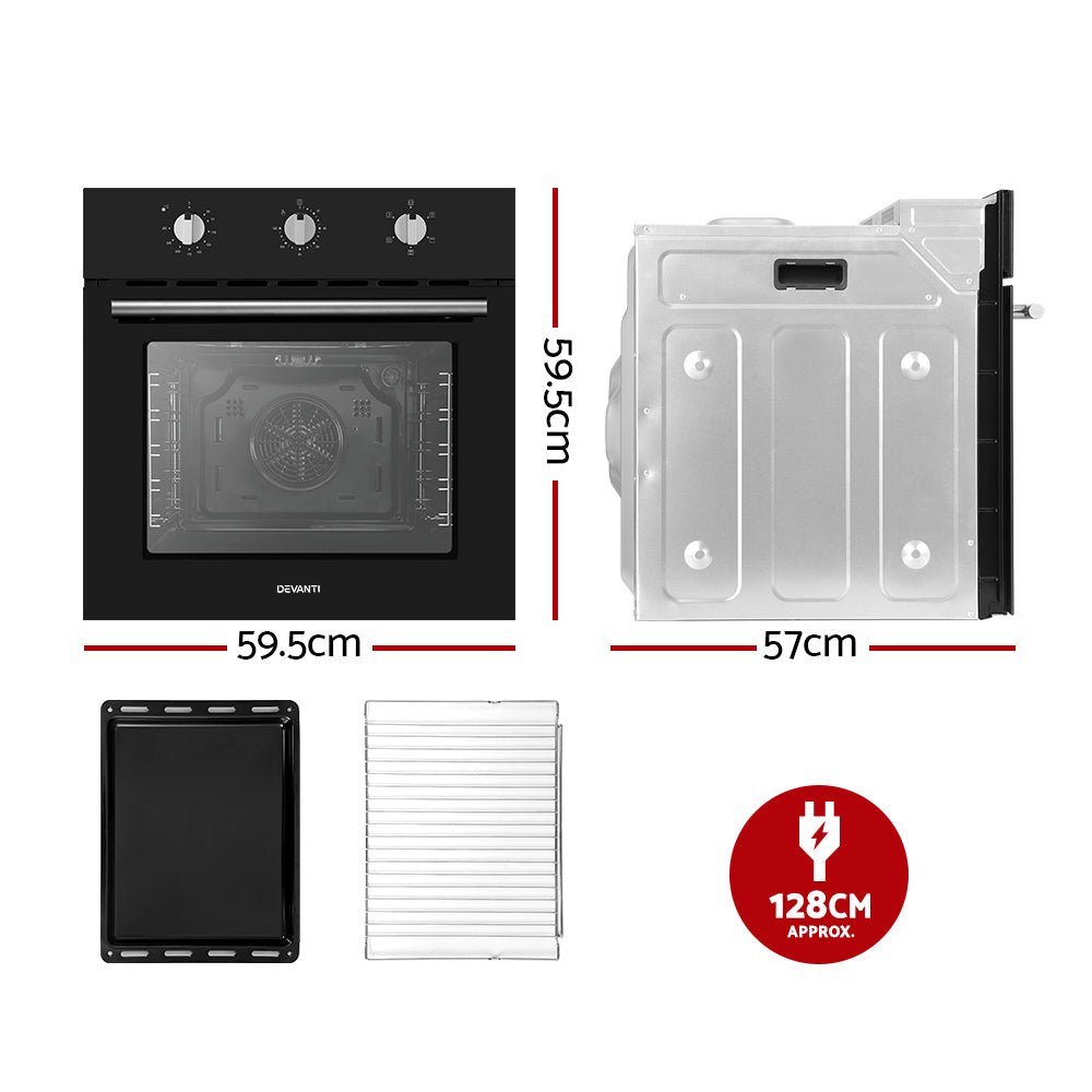 60cm Electric Built In Wall Oven Stainless Steel - Appliances > Kitchen Appliances > Ovens - Rivercity House & Home Co. (ABN 18 642 972 209) - Affordable Modern Furniture Australia