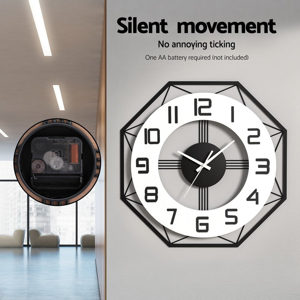 60CM Wall Clock Octagon - Home & Garden > Decor - Rivercity House & Home Co. (ABN 18 642 972 209) - Affordable Modern Furniture Australia