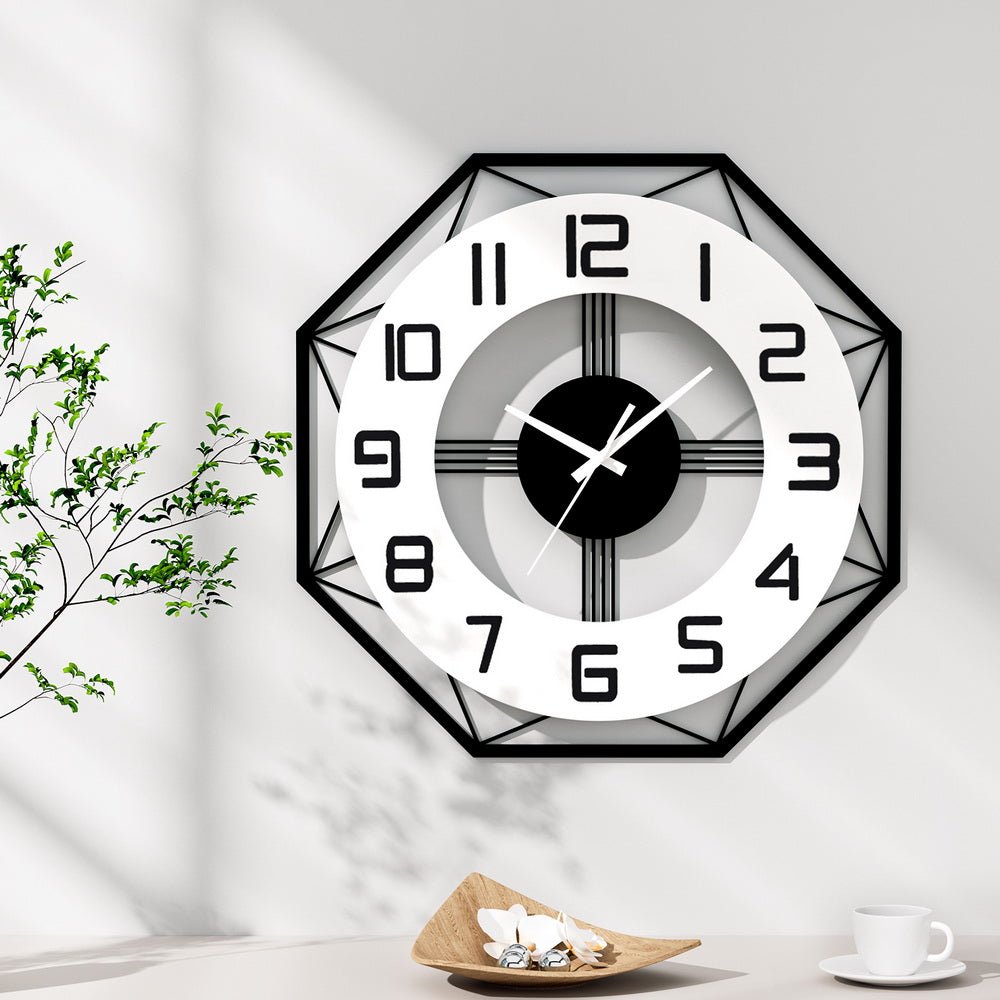 60CM Wall Clock Octagon - Home & Garden > Decor - Rivercity House & Home Co. (ABN 18 642 972 209) - Affordable Modern Furniture Australia