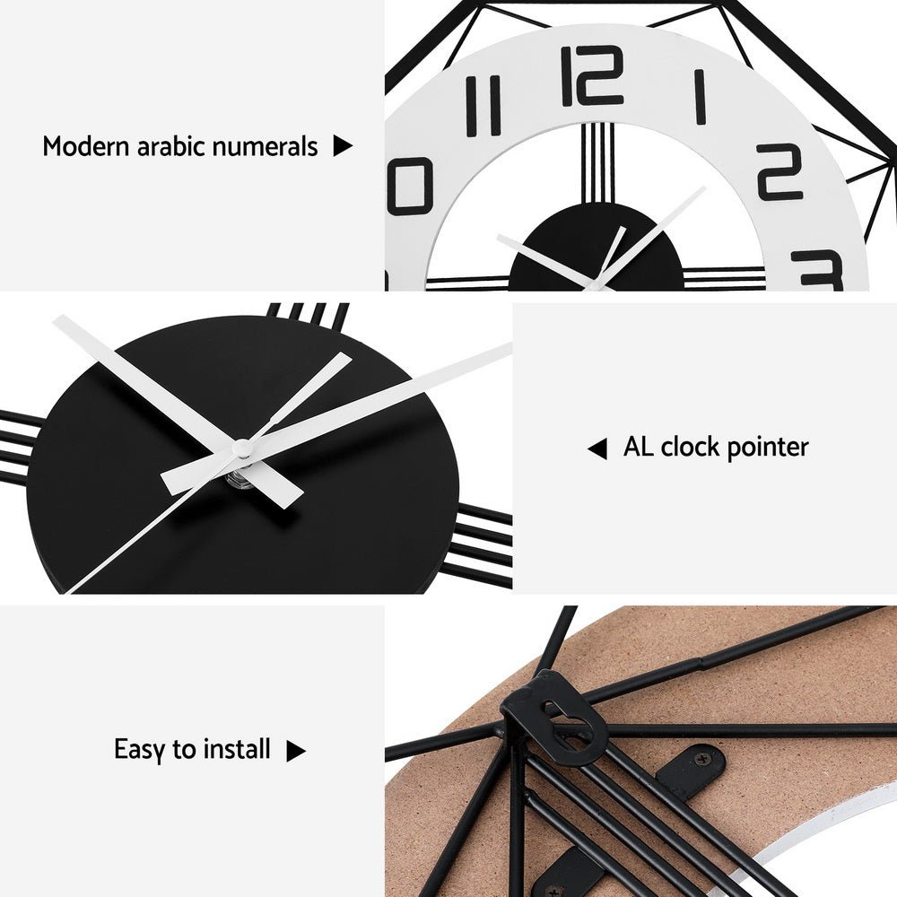 60CM Wall Clock Octagon - Home & Garden > Decor - Rivercity House & Home Co. (ABN 18 642 972 209) - Affordable Modern Furniture Australia