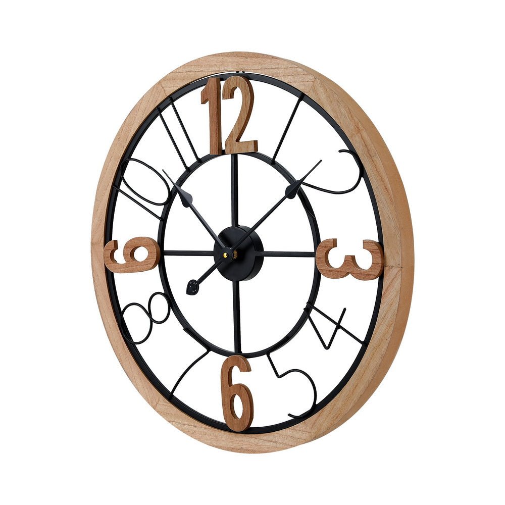 60CM Wall Clock Wooden - Home & Garden > Decor - Rivercity House & Home Co. (ABN 18 642 972 209) - Affordable Modern Furniture Australia