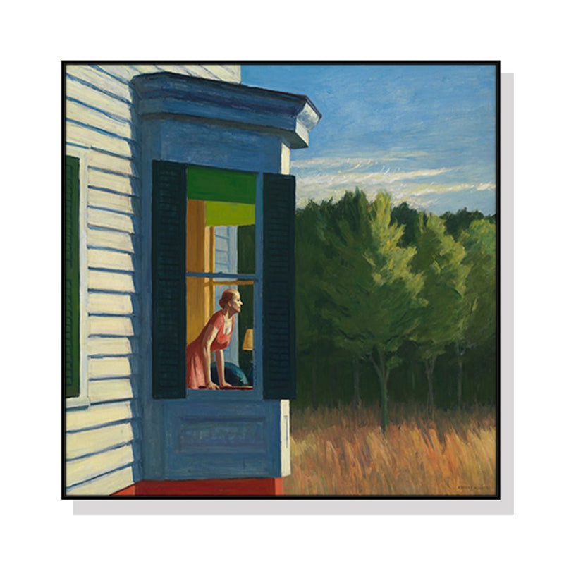 60cmx60cm Cape Cod Morning By Edward Hopper Black Frame Canvas Wall Art - Home & Garden > Wall Art - Rivercity House & Home Co. (ABN 18 642 972 209) - Affordable Modern Furniture Australia