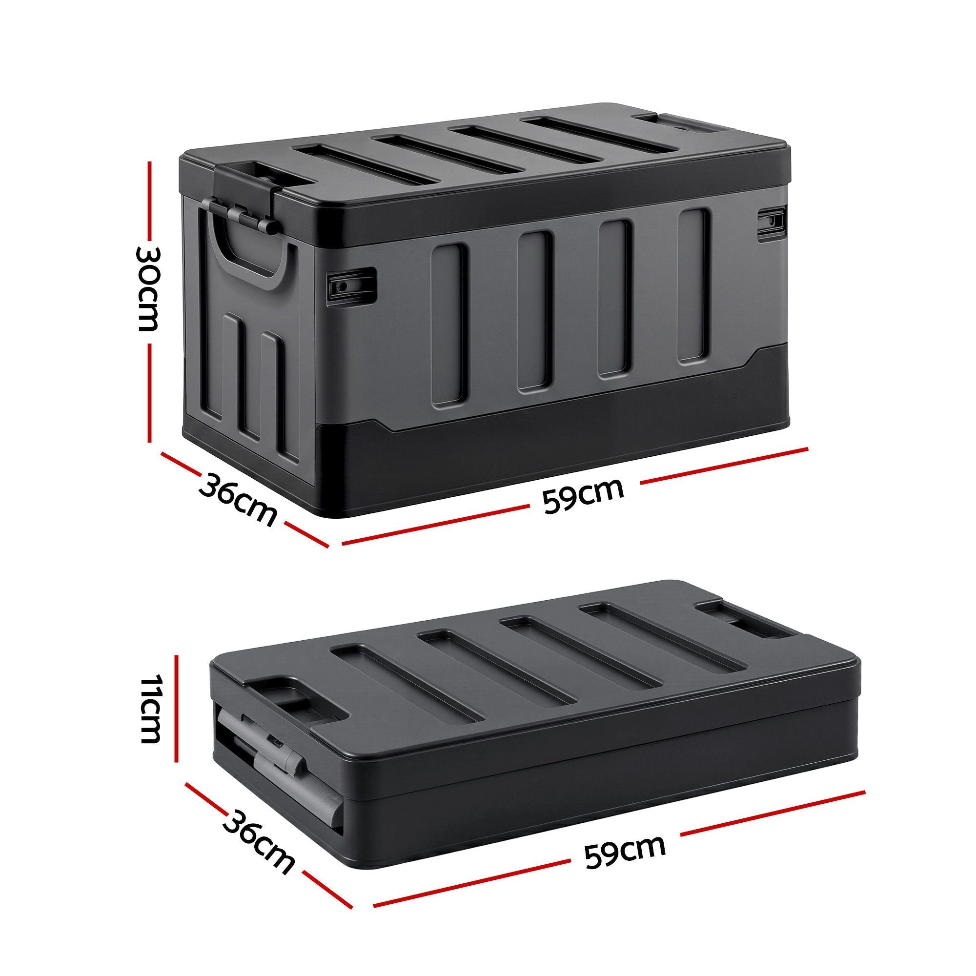 60L Collapsible Stackable Outdoor Storage Box Folding Camping Organizer - Black - Furniture > Outdoor > Outdoor Storage Boxes - Rivercity House & Home Co. (ABN 18 642 972 209) - Affordable Modern Furniture Australia