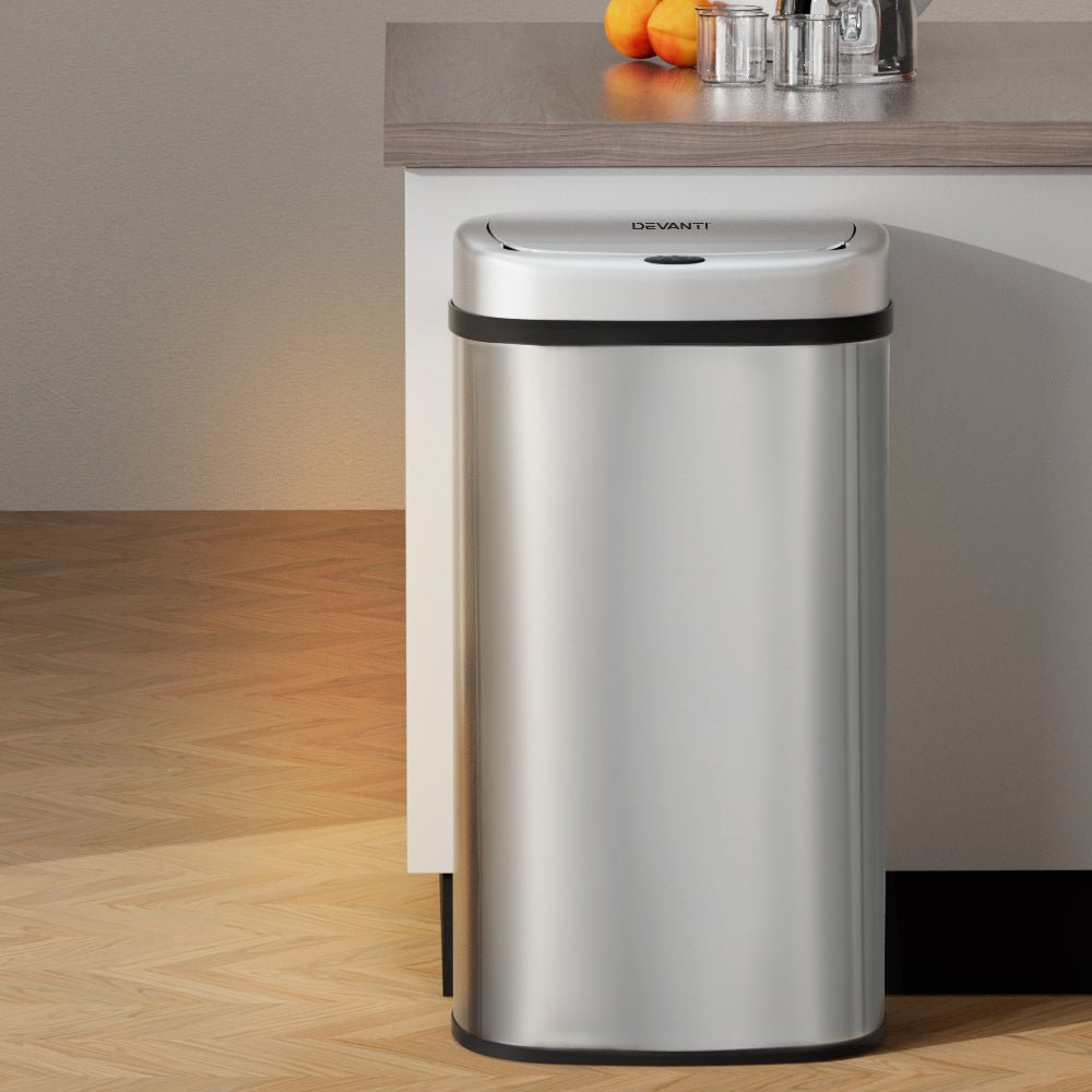 60L Sensor Bin Motion Rubbish Automatic Silver - Home & Garden > Kitchen Bins > Automatic Bins - Rivercity House & Home Co. (ABN 18 642 972 209) - Affordable Modern Furniture Australia