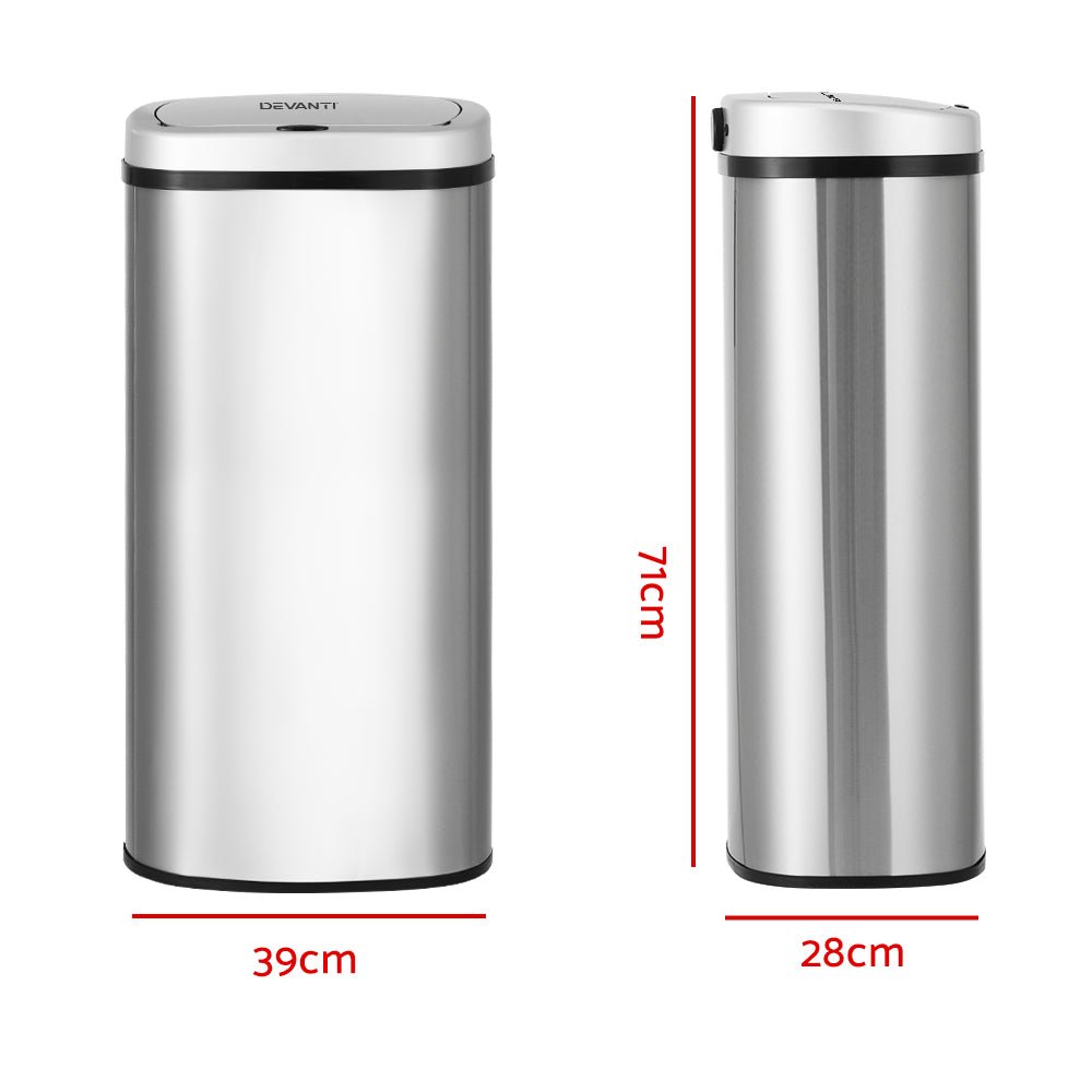 60L Sensor Bin Motion Rubbish Automatic Silver - Home & Garden > Kitchen Bins > Automatic Bins - Rivercity House & Home Co. (ABN 18 642 972 209) - Affordable Modern Furniture Australia