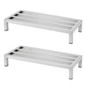 60x25cm Dunnage Rack 2-Pack Stainless Steel Kitchen Floor Stand - Silver