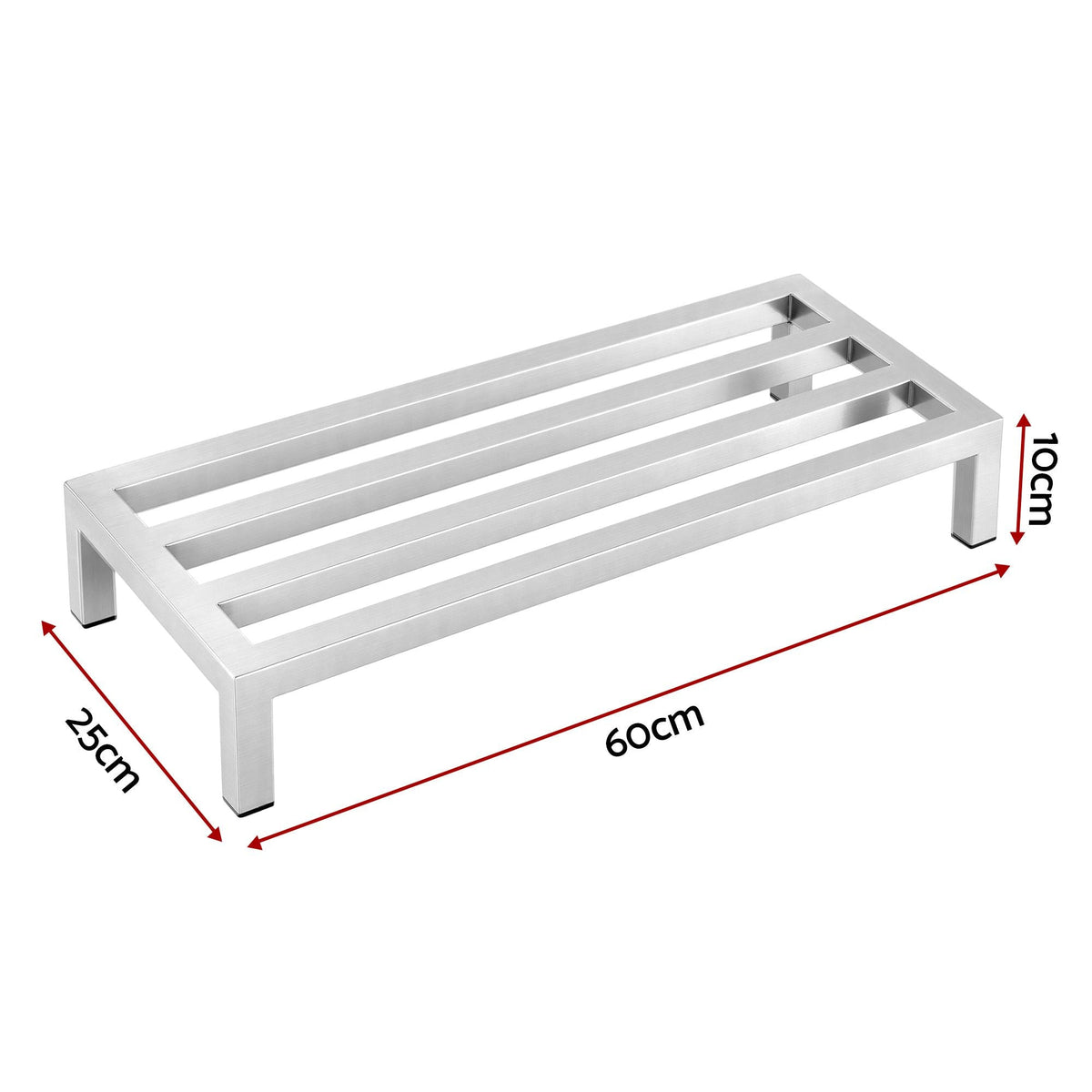 60x25cm Dunnage Rack 2-Pack Stainless Steel Kitchen Floor Stand - Silver - Tools > Tools Storage > Wall Storage Racks - Rivercity House & Home Co. (ABN 18 642 972 209) - Affordable Modern Furniture Australia