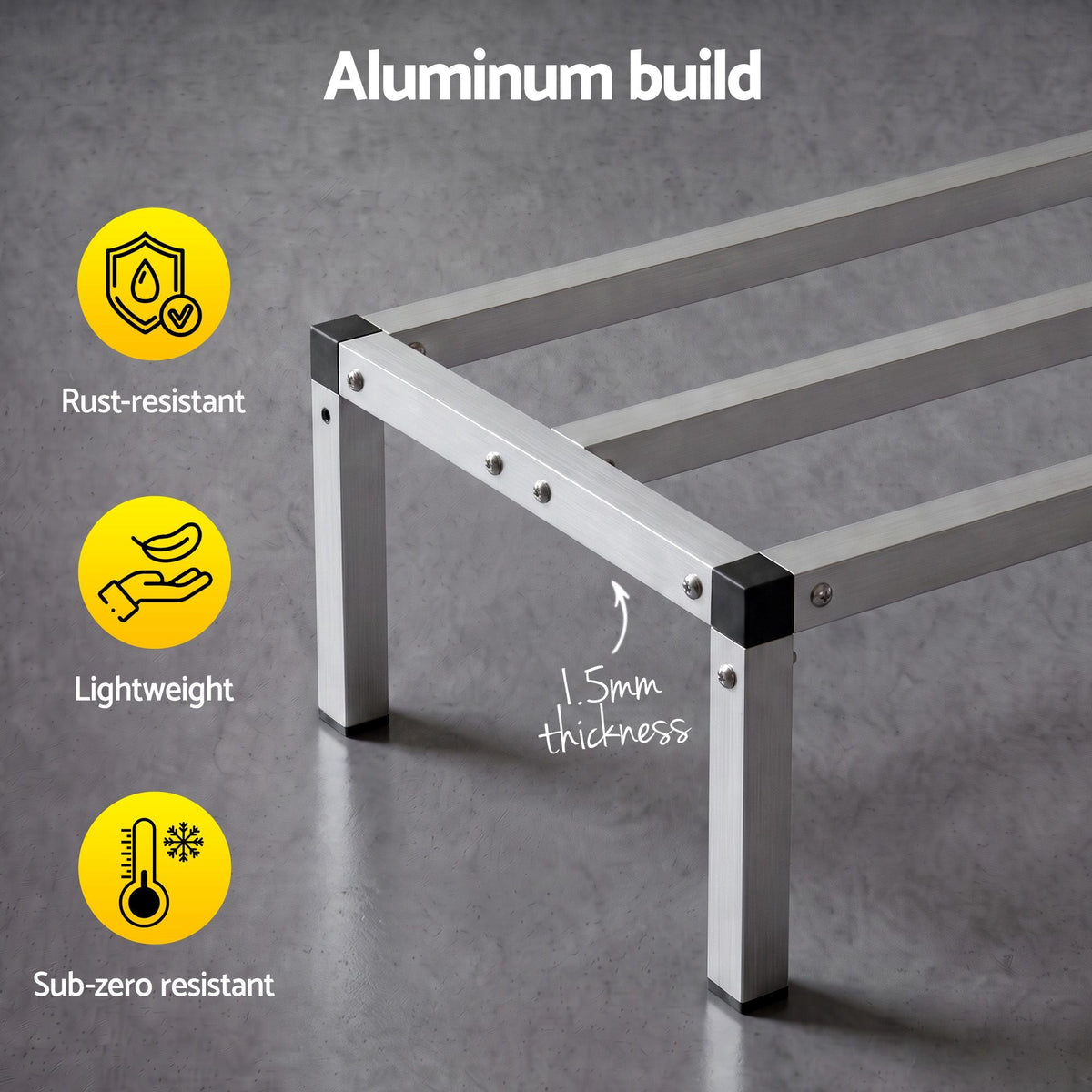 61x36x20cm Heavy Duty Aluminum Dunnage Rack Kitchen Storage Platform - Tools > Tools Storage > Wall Storage Racks - Rivercity House & Home Co. (ABN 18 642 972 209) - Affordable Modern Furniture Australia