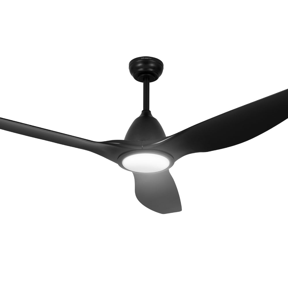 64 Inch Ceiling Fan DC Motor w/Light w/Remote - Black - Appliances > Fans > Ceiling Fans - Rivercity House & Home Co. (ABN 18 642 972 209) - Affordable Modern Furniture Australia