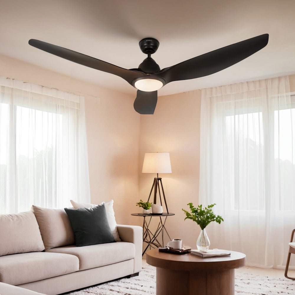 64 Inch Ceiling Fan DC Motor w/Light w/Remote - Black - Appliances > Fans > Ceiling Fans - Rivercity House & Home Co. (ABN 18 642 972 209) - Affordable Modern Furniture Australia