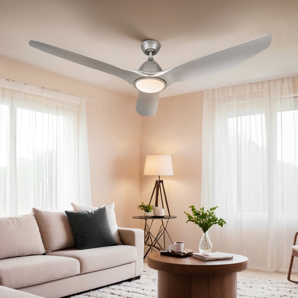64 Inch Ceiling Fan DC Motor w/Light w/Remote - Silver - Appliances > Fans > Ceiling Fans - Rivercity House & Home Co. (ABN 18 642 972 209) - Affordable Modern Furniture Australia
