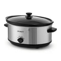 6.5L Electric Slow Cooker Multi Cooker with 3 Heat Settings & Keep Warm - Silver