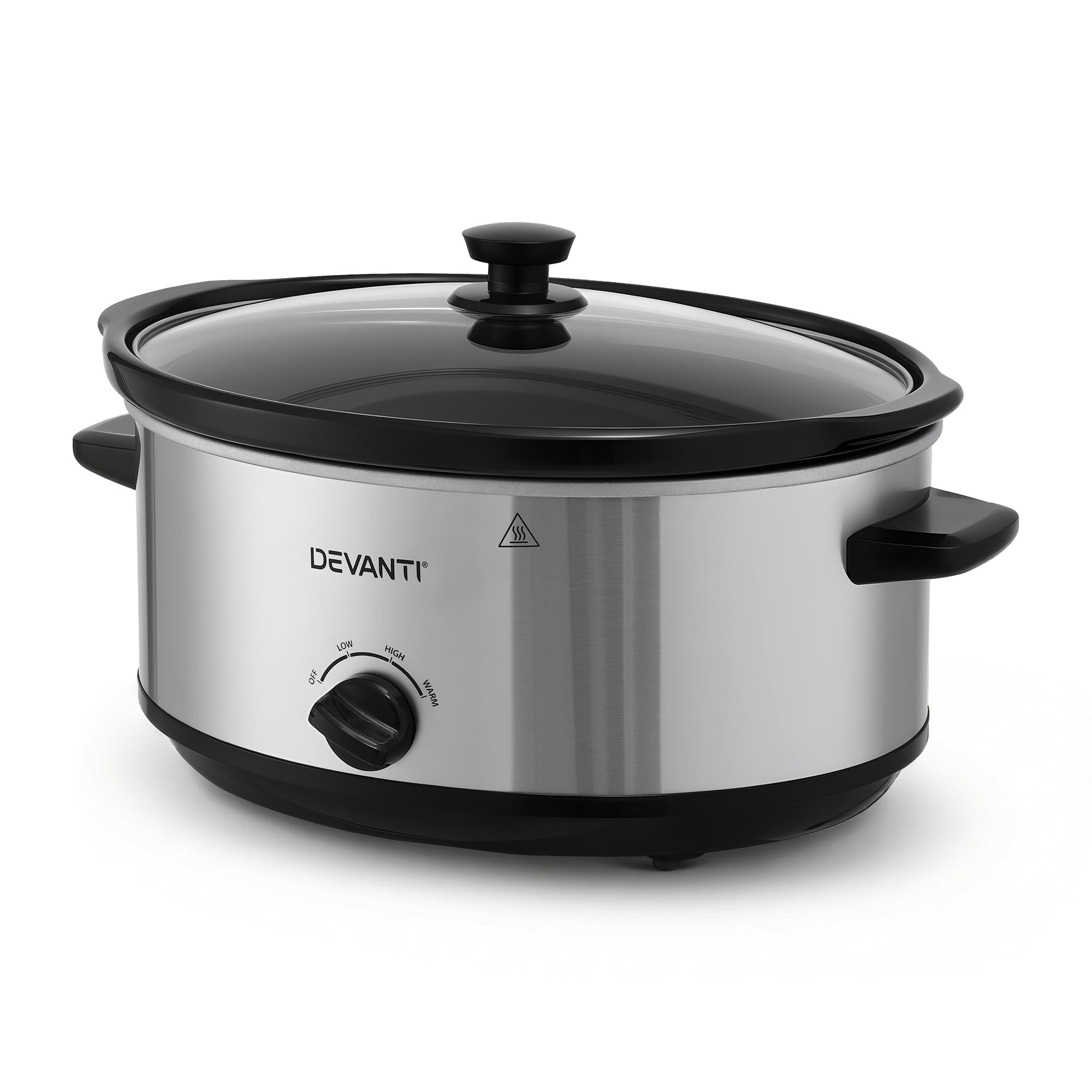 6.5L Electric Slow Cooker Multi Cooker with 3 Heat Settings & Keep Warm - Silver - Appliances > Kitchen Appliances > Rice Cookers & Steamers - Rivercity House & Home Co. (ABN 18 642 972 209) - Affordable Modern Furniture Australia