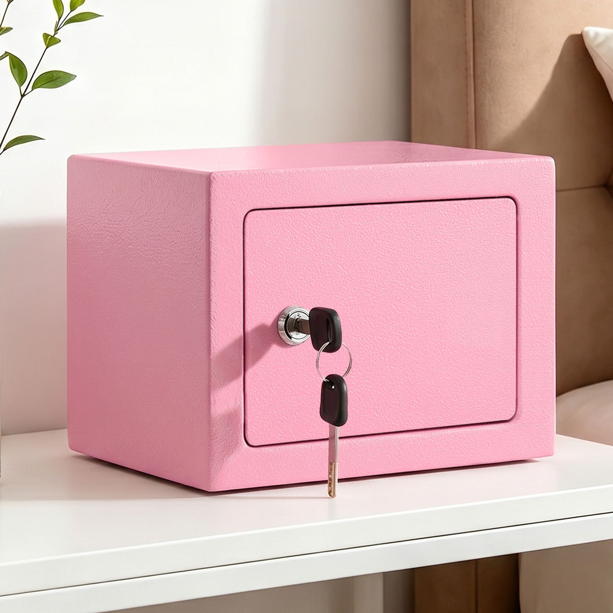 6.5L Small Safe Box with Key Lock for Cash Mini Home Security Safe Pink - Electronics > Business & Home Security > Safes & Lock Boxes - Rivercity House & Home Co. (ABN 18 642 972 209) - Affordable Modern Furniture Australia