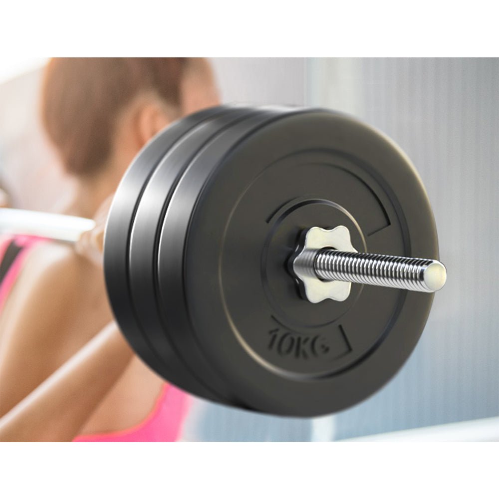 68kg Barbell Set with 168cm Barbell Bar - Rubber Coated - Sports & Fitness > Exercise, Gym & Fitness > Exercise Benches - Rivercity House & Home Co. (ABN 18 642 972 209) - Affordable Modern Furniture Australia