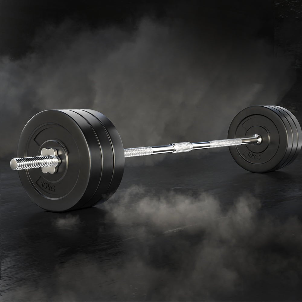 68kg Barbell Set with 168cm Barbell Bar - Rubber Coated - Sports & Fitness > Exercise, Gym & Fitness > Exercise Benches - Rivercity House & Home Co. (ABN 18 642 972 209) - Affordable Modern Furniture Australia