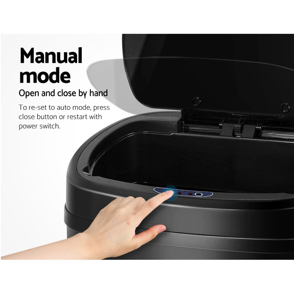 68L Motion Sensor Bin Rubbish Automatic Black - Home & Garden > Kitchen Bins > Automatic Bins - Rivercity House & Home Co. (ABN 18 642 972 209) - Affordable Modern Furniture Australia