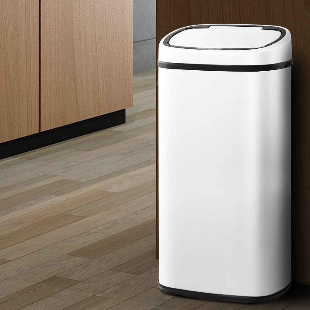 68L Motion Sensor Bin Rubbish Automatic White - Home & Garden > Kitchen Bins > Automatic Bins - Rivercity House & Home Co. (ABN 18 642 972 209) - Affordable Modern Furniture Australia