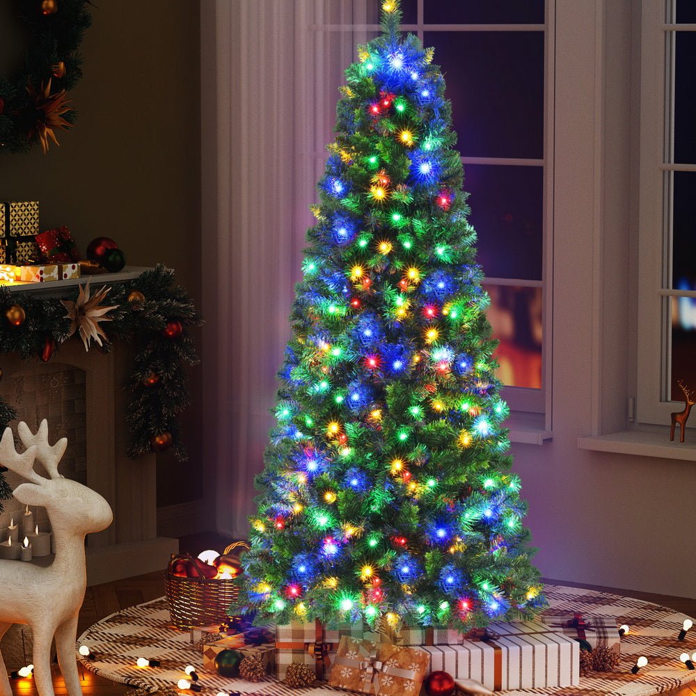 6FT / 1.8M Christmas Tree - 544 Tips - Pre-lit 200 Multi-Colour LED Lights - 8 Light Modes - Green - Occasions > Christmas > Christmas Trees - Rivercity House & Home Co. (ABN 18 642 972 209) - Affordable Modern Furniture Australia