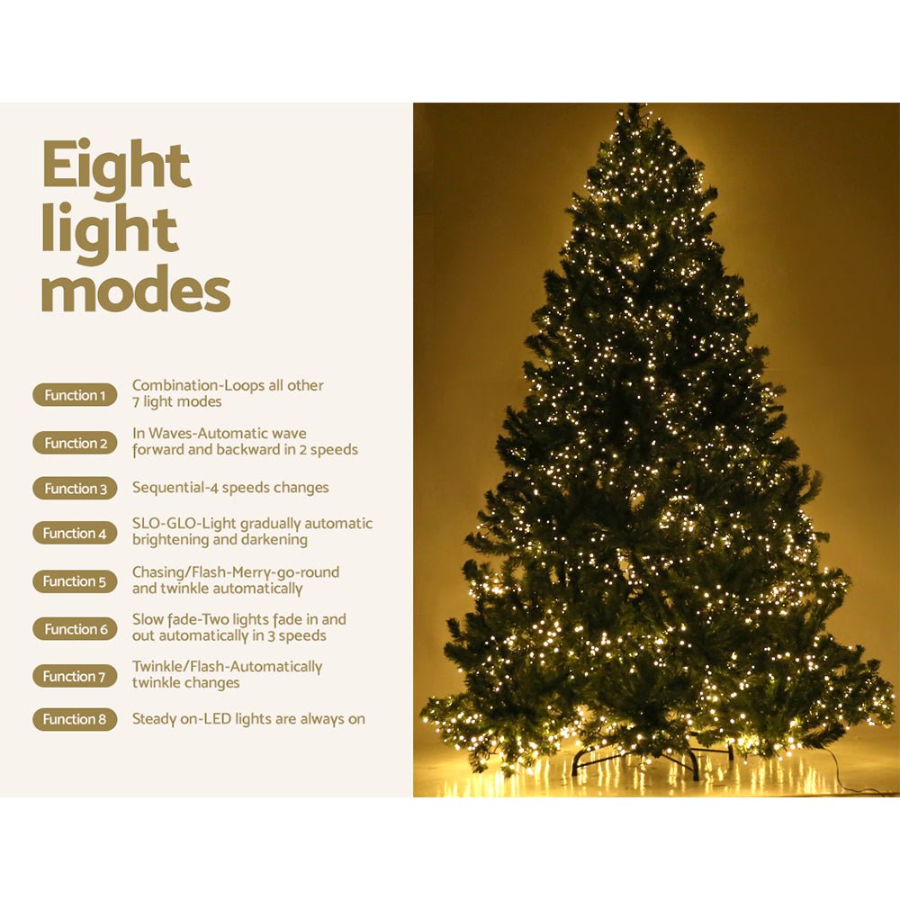 6FT / 1.8M Christmas Tree - 765 Tips - Pre-lit 1980 Warm White LED Lights - 8 Light Modes - Green - Occasions - Rivercity House & Home Co. (ABN 18 642 972 209) - Affordable Modern Furniture Australia