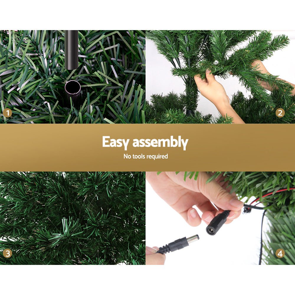 6FT / 1.8M Fibre Optic Christmas Tree - 300 Tips - Pre-lit Multi-Colour Fibre Optic Lights - Green - Occasions - Rivercity House & Home Co. (ABN 18 642 972 209) - Affordable Modern Furniture Australia