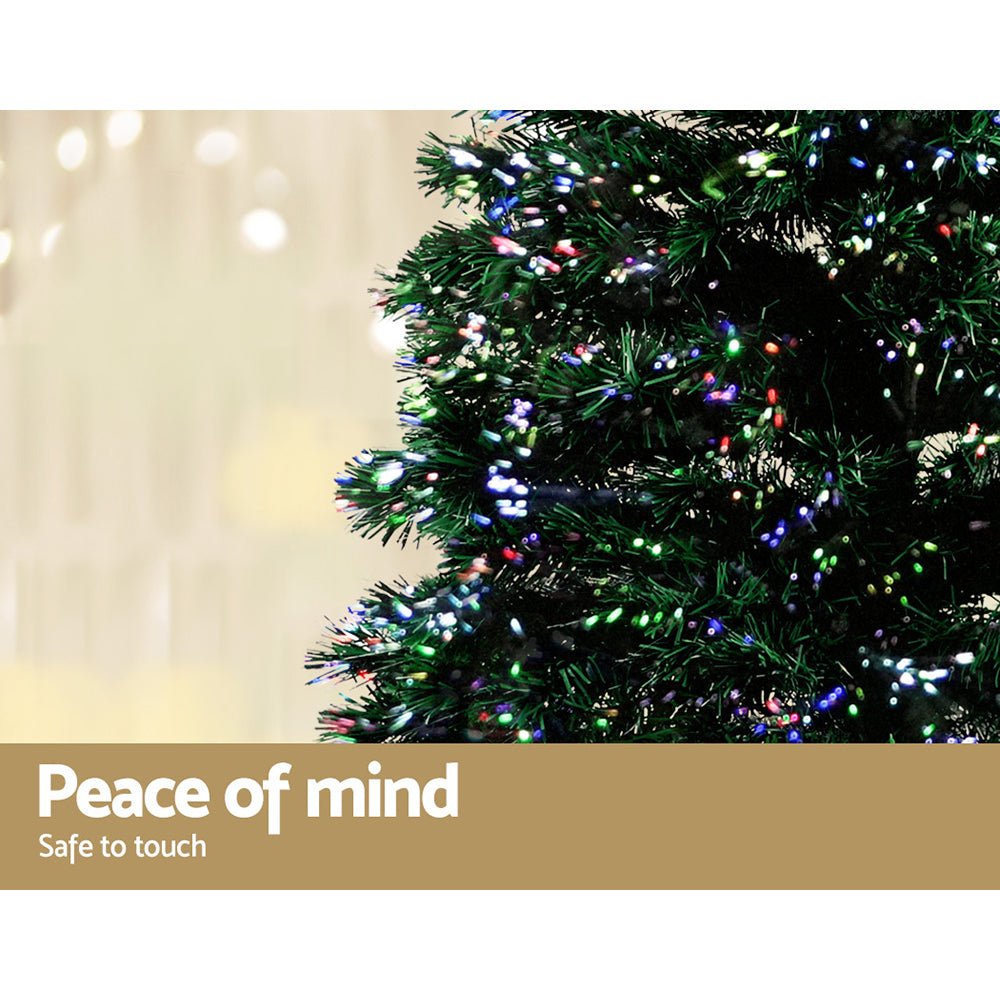 6FT / 1.8M Fibre Optic Christmas Tree - 300 Tips - Pre-lit Multi-Colour Fibre Optic Lights - Green - Occasions - Rivercity House & Home Co. (ABN 18 642 972 209) - Affordable Modern Furniture Australia