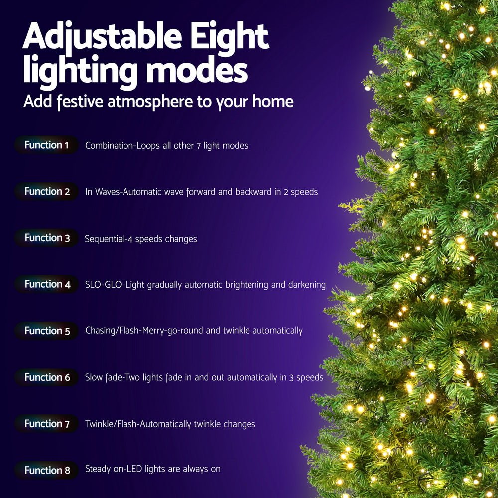 6FT / 1.8M Fir Christmas Tree - 874 Tips - Pre-lit 874 Warm White LED Lights - Green - Occasions > Christmas > Christmas Trees - Rivercity House & Home Co. (ABN 18 642 972 209) - Affordable Modern Furniture Australia