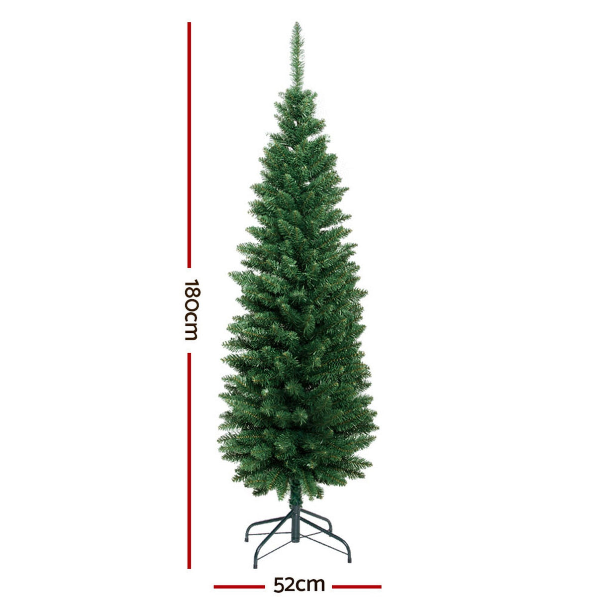 6FT / 1.8M Slim Christmas Tree - 300 Tips - Space-Saving Design - Green - Occasions - Rivercity House & Home Co. (ABN 18 642 972 209) - Affordable Modern Furniture Australia