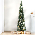 6FT / 1.8M Slim Snow Tipped Christmas Tree - 300 Tips - Green