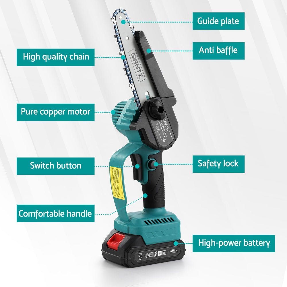 6inch Mini Cordless Electric Chainsaw Rechargeable Wood Cutter - Tools > Power Tools - Rivercity House & Home Co. (ABN 18 642 972 209) - Affordable Modern Furniture Australia