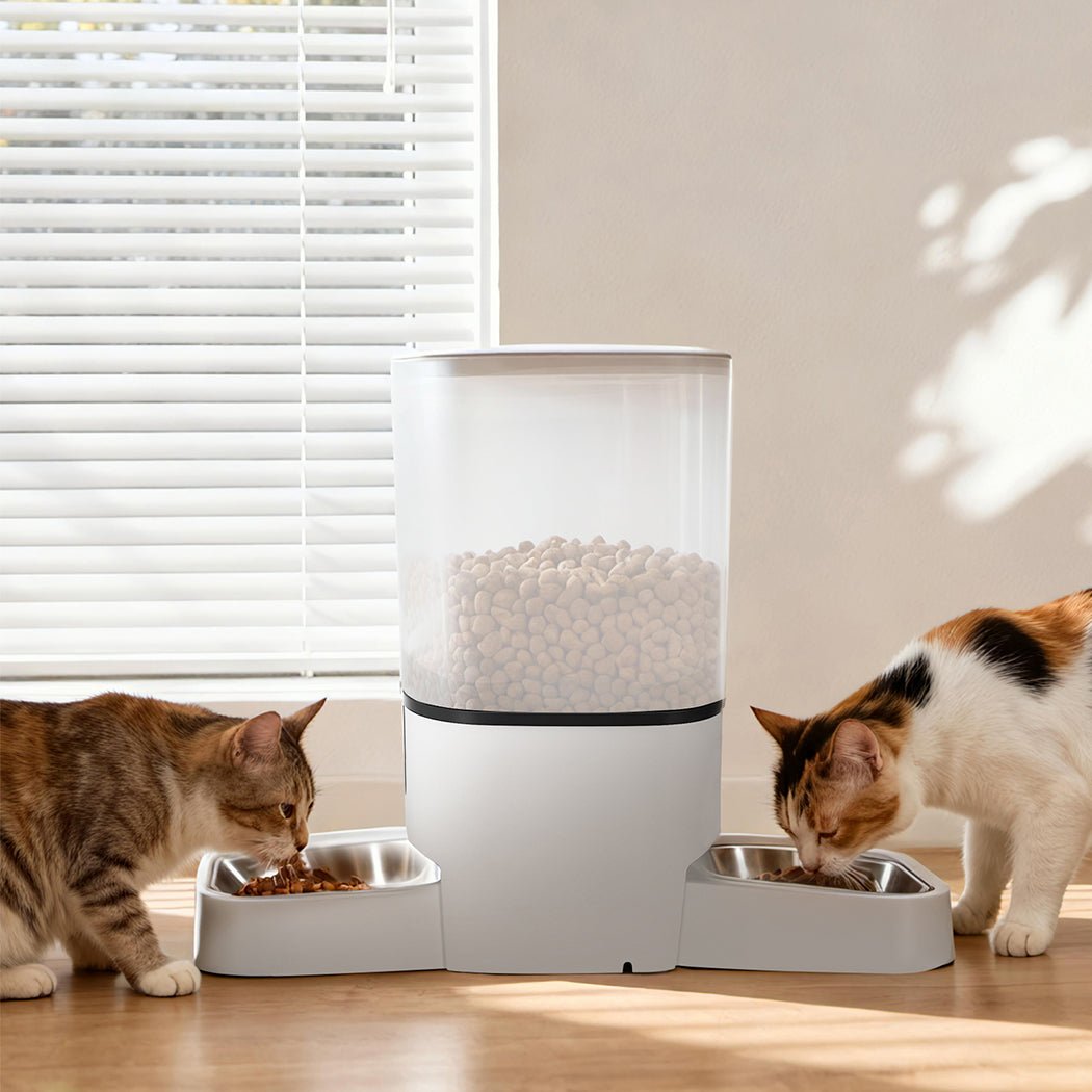 6L Automatic 2 Bowl Pet Food Dispenser with WiFi App Control - White - Rivercity House & Home Co. (ABN 18 642 972 209) - Affordable Modern Furniture Australia