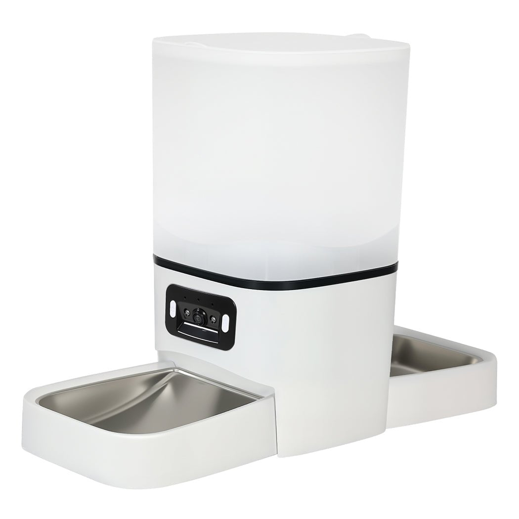 6L Automatic Dual Bowl Pet Feeder with WiFi App Control - White - Rivercity House & Home Co. (ABN 18 642 972 209) - Affordable Modern Furniture Australia