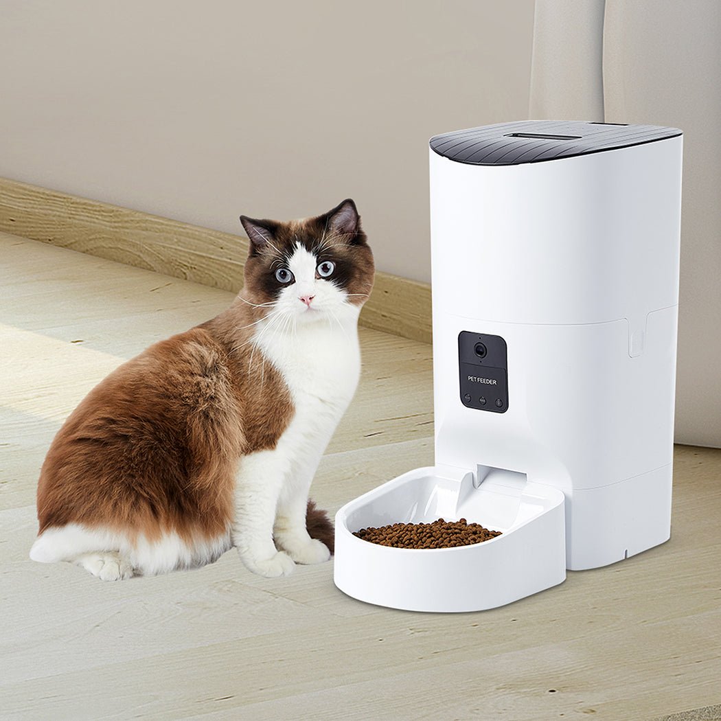 6L Automatic Pet Feeder with 1080P Camera and WiFi - White - Rivercity House & Home Co. (ABN 18 642 972 209) - Affordable Modern Furniture Australia