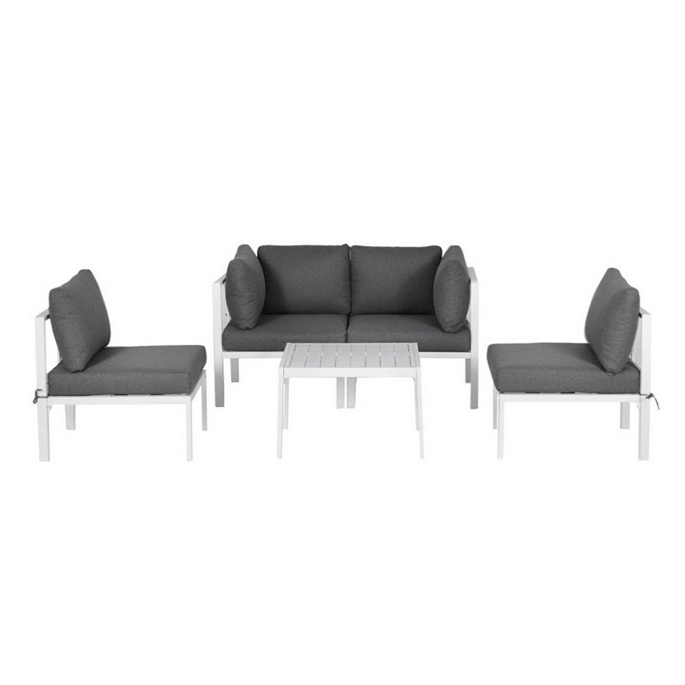6PCS Outdoor Sofa Set Aluminium Table and Chairs Lounge Patio Furniture - Furniture > Outdoor > Outdoor Sofas & Lounge Sets - Rivercity House & Home Co. (ABN 18 642 972 209) - Affordable Modern Furniture Australia