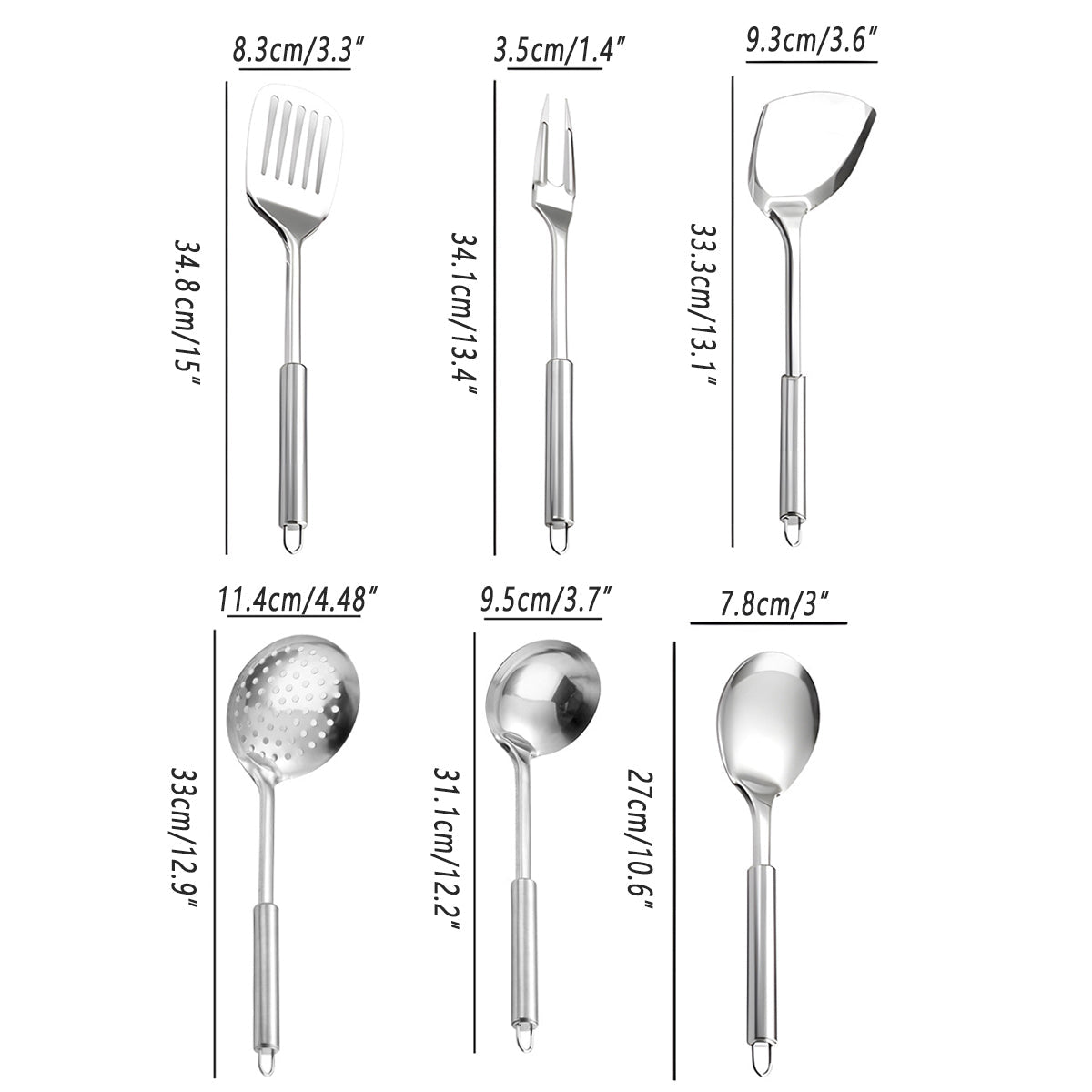 6PCS Stainless Steel Kitchen Utensil Set with Frying Spatula Colander and Spoon - Home & Garden > Kitchenware > Kitchen Utensils - Rivercity House & Home Co. (ABN 18 642 972 209) - Affordable Modern Furniture Australia