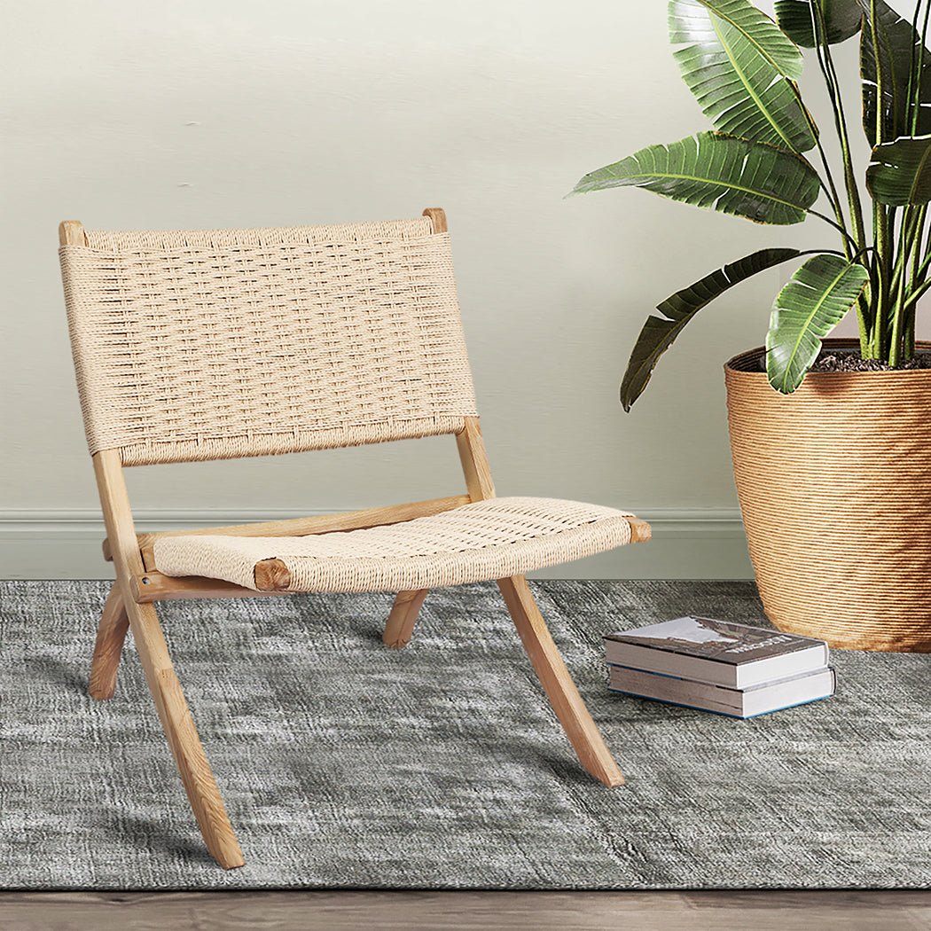 6x Foldable Accent Recliner Chair - Natural - Rivercity House & Home Co. (ABN 18 642 972 209) - Affordable Modern Furniture Australia