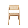 6X Foldable Dining Accent Chairs with Rattan - Natural