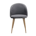 Set of 6 French Provincial Dining Chairs with Velvet Seat - Grey