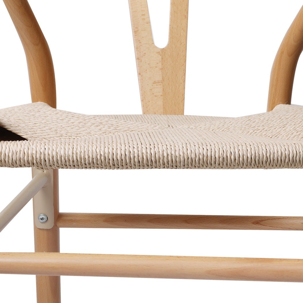 6x Hans Solid Wood Dining Chairs with Rattan Seat - Natural - Rivercity House & Home Co. (ABN 18 642 972 209) - Affordable Modern Furniture Australia