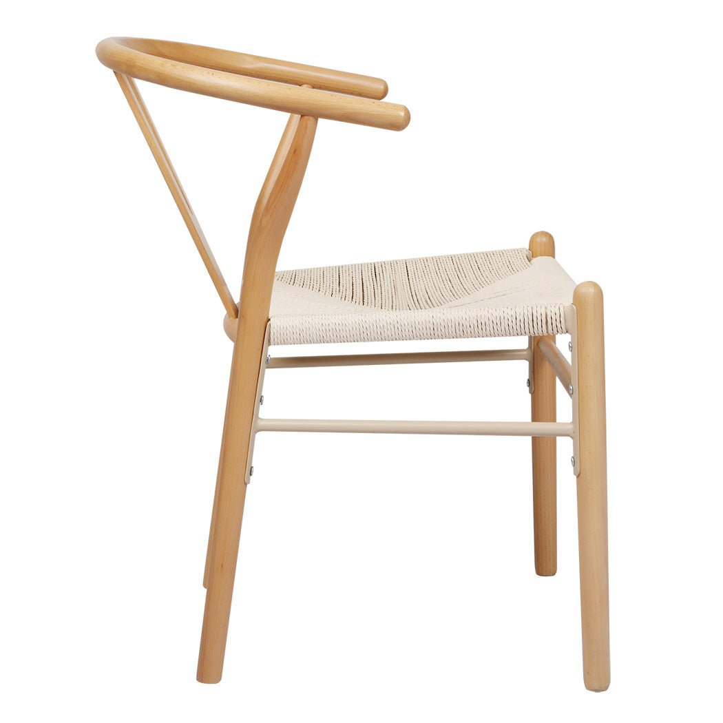 6x Hans Solid Wood Dining Chairs with Rattan Seat - Natural - Rivercity House & Home Co. (ABN 18 642 972 209) - Affordable Modern Furniture Australia