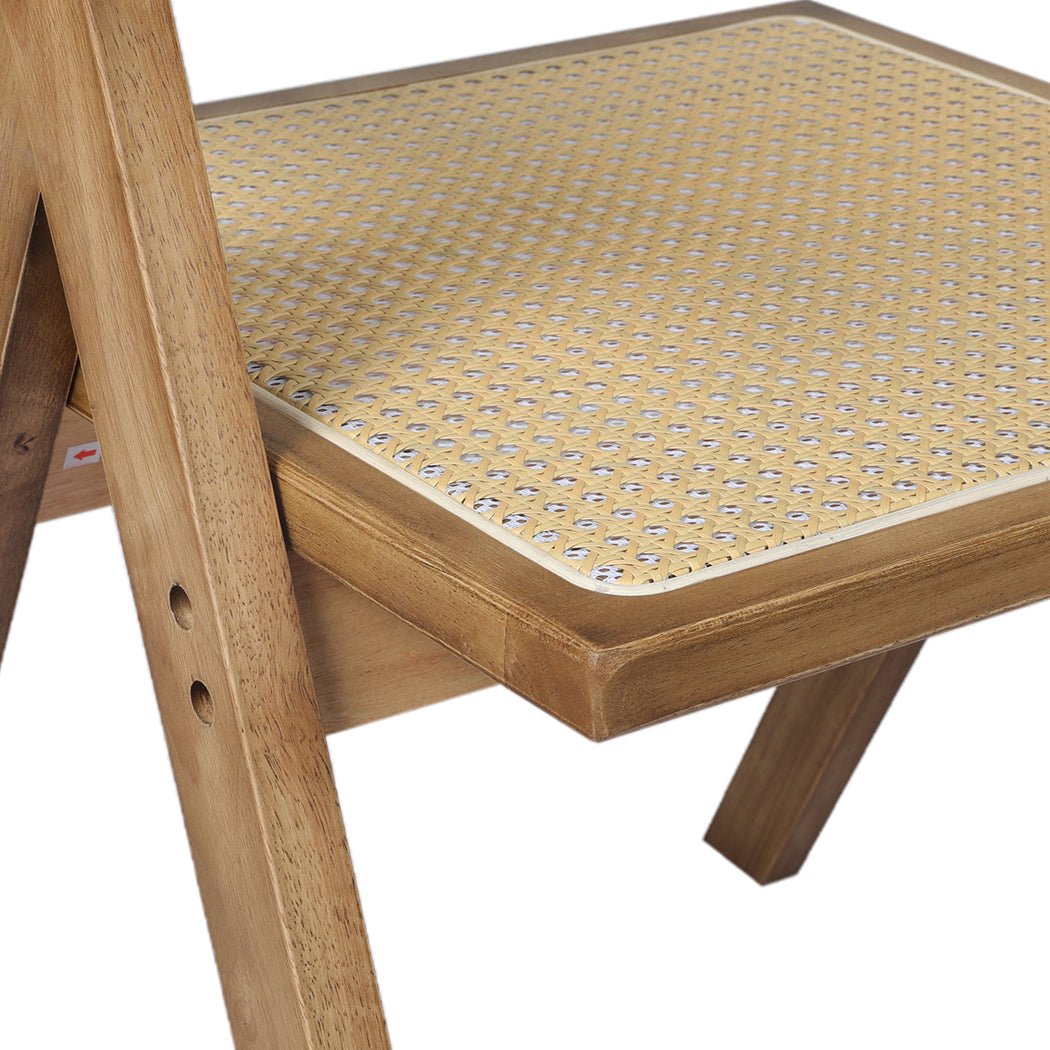 6x Solid Wood Dining Chairs with Rattan Weave - Natural - Rivercity House & Home Co. (ABN 18 642 972 209) - Affordable Modern Furniture Australia
