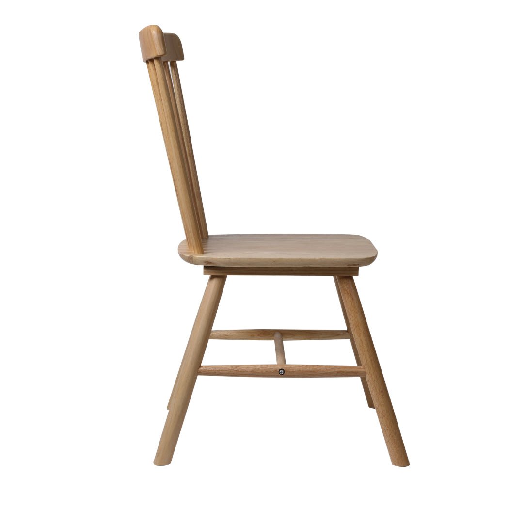 6x Windsor Dining Chairs Solid Oak Kitchen Seating - Oak - Rivercity House & Home Co. (ABN 18 642 972 209) - Affordable Modern Furniture Australia