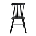 Set of 6 Windsor Dining Chairs Solid Wood Kitchen Seating - Black