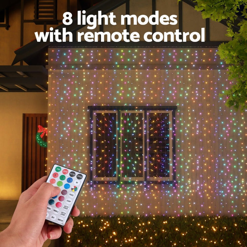 6X3M Christmas Lights Curtain String Light 960 LED RGB Remote - Occasions > Christmas > Outdoor Decorations & Lights - Rivercity House & Home Co. (ABN 18 642 972 209) - Affordable Modern Furniture Australia